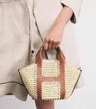 Harrods small raffia tote bag, imported from the UK