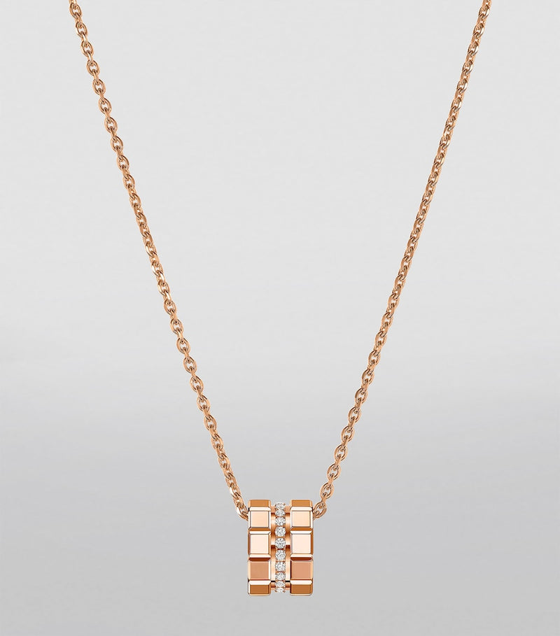 Chopard rose gold and diamond Ice Cube necklace (British brand)