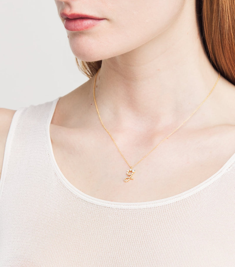 Sophie Bille Brahe yellow gold diamond 'G' necklace - British product