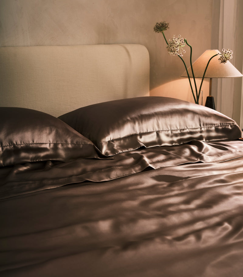 Gingerlily silk pillowcase in Mocha 65cm x 65cm, UK version