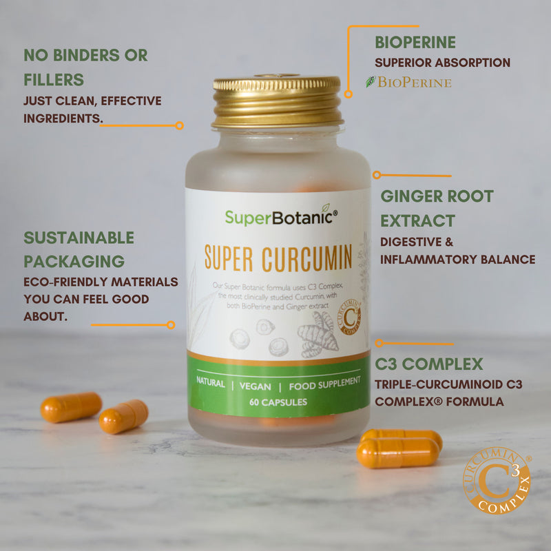 Super Botanic Super Curcumin 60 capsules supplement (British brand)