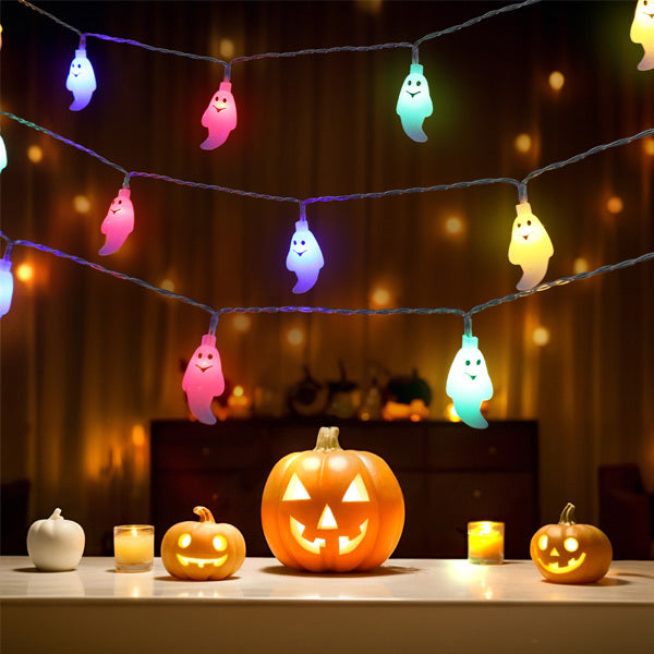 Livingandhome Halloween ghost LED string lights 3m, UK version