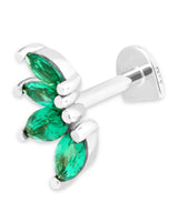 Harrods Astrid & Miyu White Gold and Emerald Stack Single Stud Earring- Buy online at McGrocer