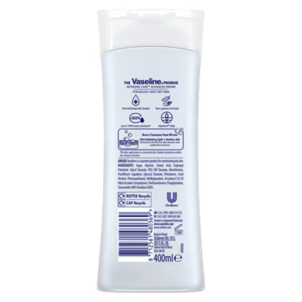 Vaseline Advanced Repair Body Lotion Unscented 400ml (British brand)