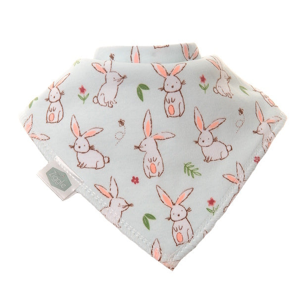 Ziggle bunnies bandana dribble bib set pack of 4 (British brand)