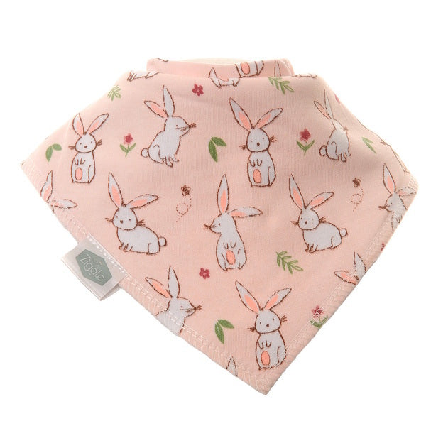 Ziggle bunnies bandana dribble bib set pack of 4 (British brand)