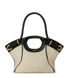 Balmain small canvas tote bag with leather trims - British product