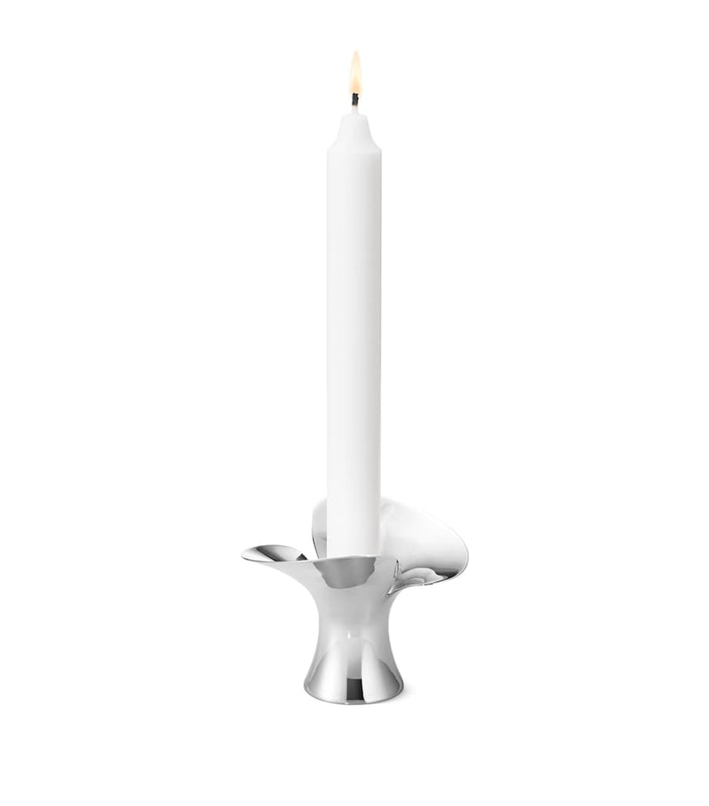 Georg Jensen Bloom taper candle holder approximately 7.5cm high, UK version
