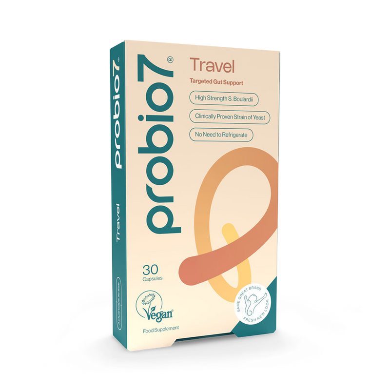 Probio7 Travel Gut Support 30 capsules (British brand)