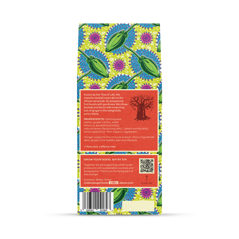 Aduna Baobab tea 15 tea bags, UK version
