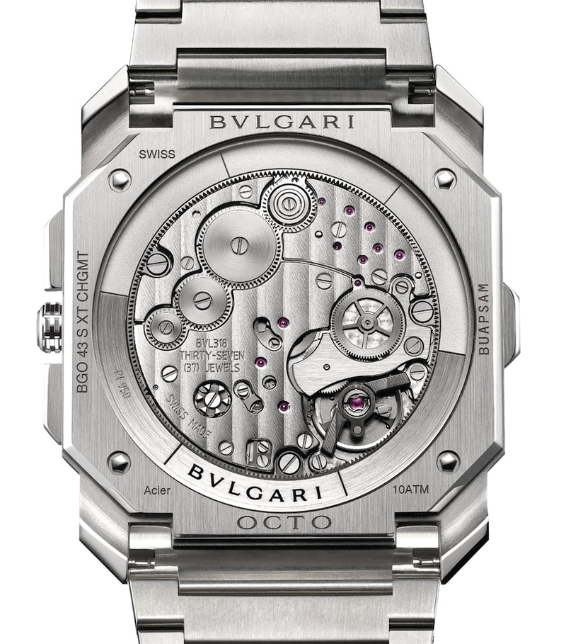 Bvlgari Octo Finissimo Stainless Steel Chronograph GMT Watch 43mm, imported from the UK