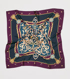 Aspinal of London silk signature shield scarf 90cm x 90cm - British product