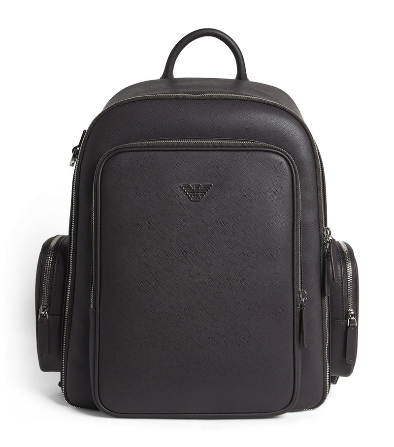 Emporio Armani faux leather backpack with padded straps, UK version