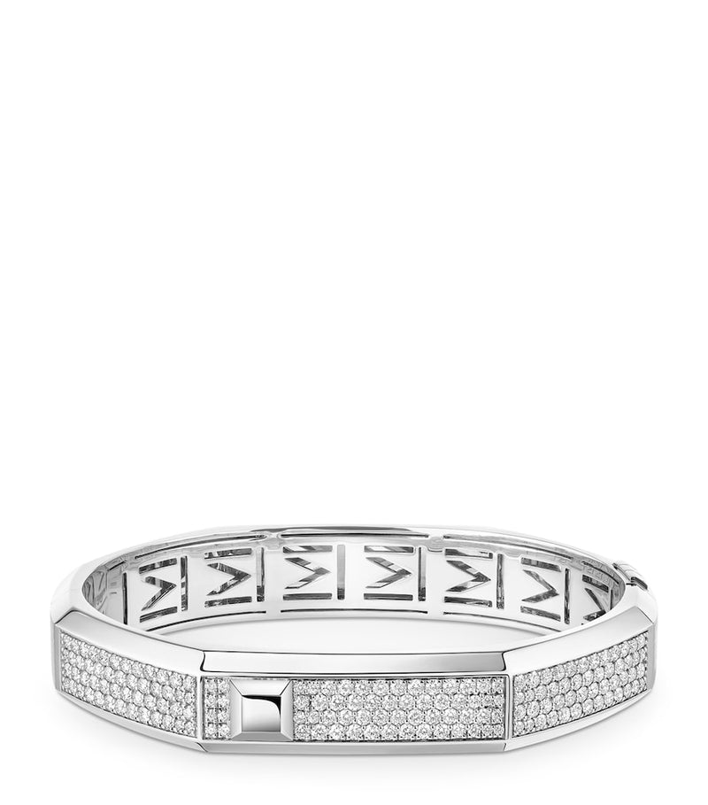 Messika white gold diamond pavé bangle - British product