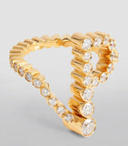 Sophie Bille Brahe initial 'P' ring yellow gold diamonds imported UK