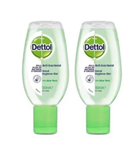 Dettol Hand Sanitiser Gel Aloe Vera 50ml x 2 - British product