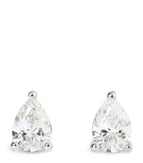 Harrods Harrods White Gold and Diamond Pear Stud Earrings (1.00ctw)- Buy online at McGrocer