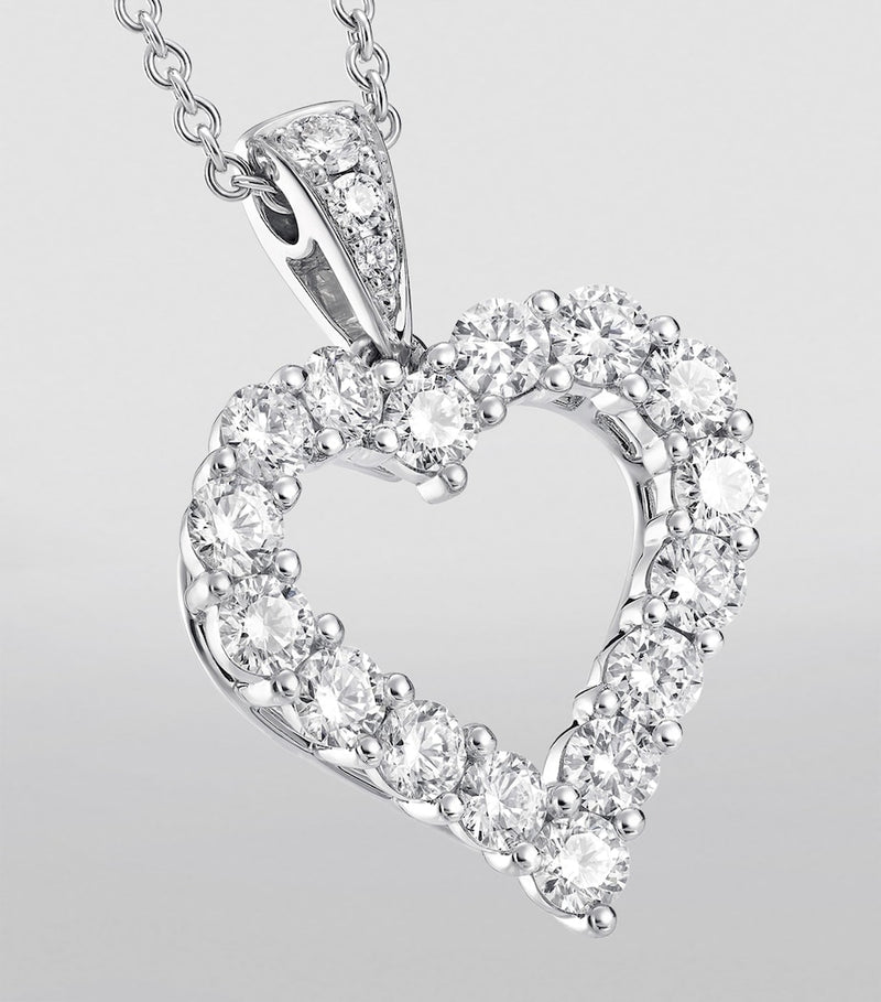 Graff diamond love heart necklace in 18kt white gold, UK version