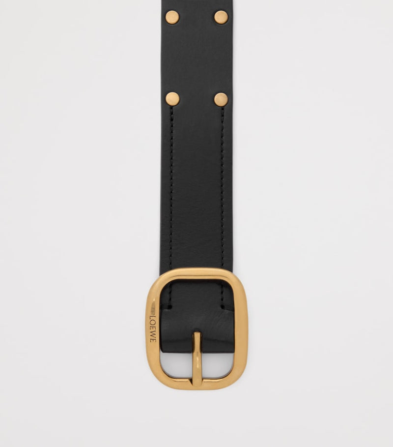 LOEWE leather studded buckle belt 3.5cm, imported from the UK
