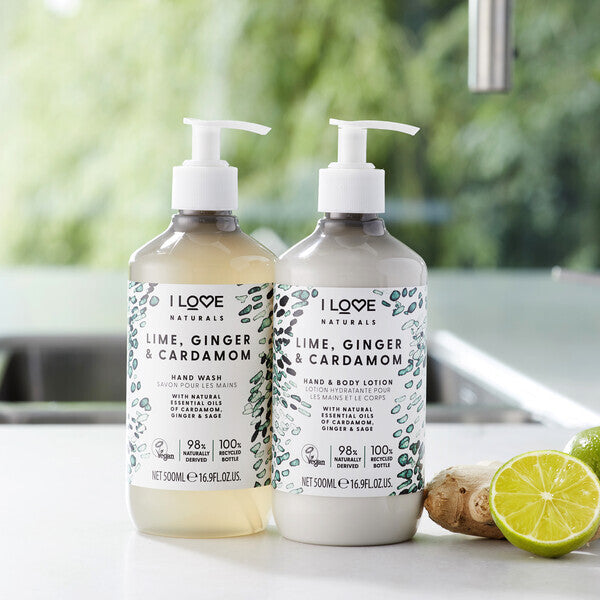 I Love Naturals Hand Wash Lime Ginger Cardamom 500ml, UK version