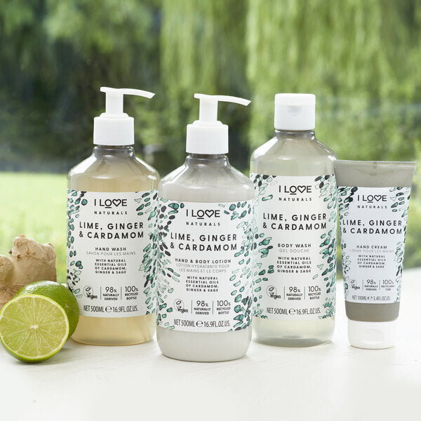 I Love Naturals Hand Wash Lime Ginger Cardamom 500ml, UK version