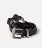 Brunello Cucinelli braided leather belt with monili buckle, UK version