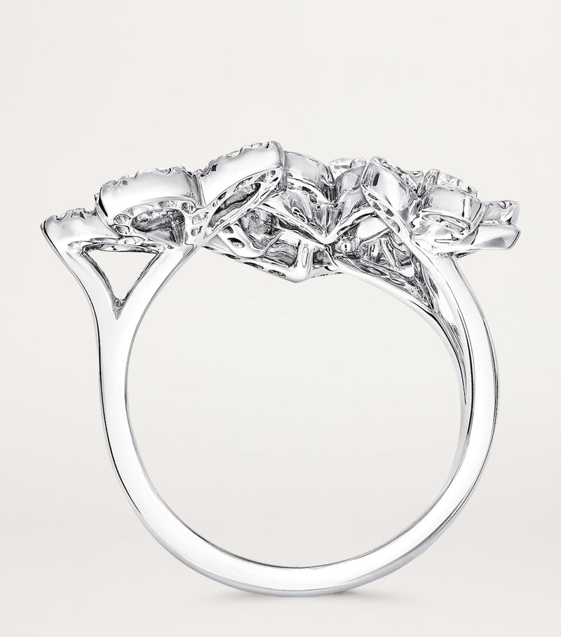 Graff White Gold Diamond Wild Flower Ring (British brand)