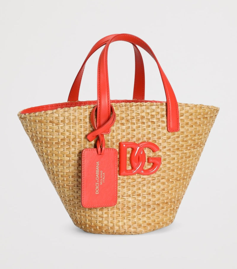 Dolce&Gabbana kids straw logo tote bag (British brand)