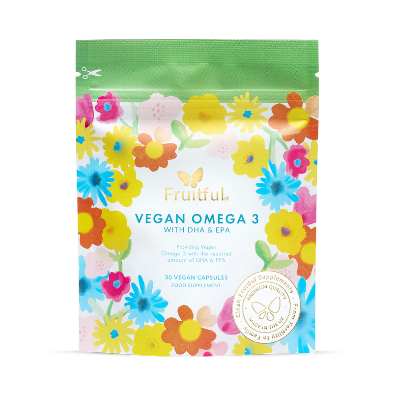 Fruitful Vegan Omega-3 DHA + EPA softgels 30 count, UK version