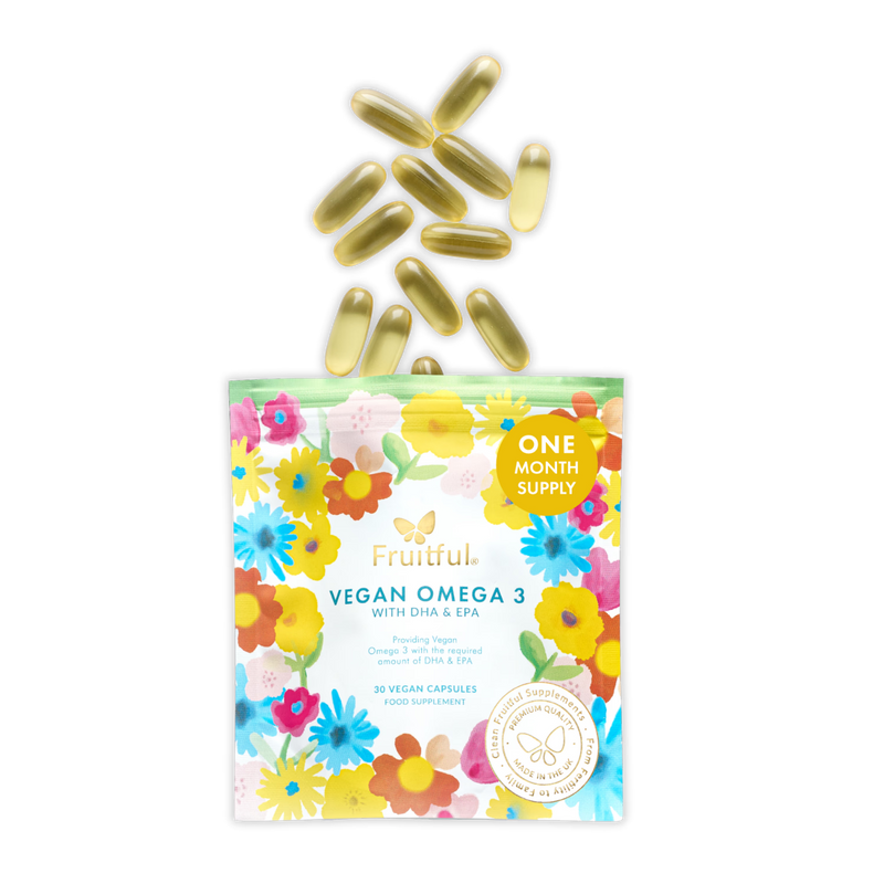 Fruitful Vegan Omega-3 DHA + EPA softgels 30 count, UK version