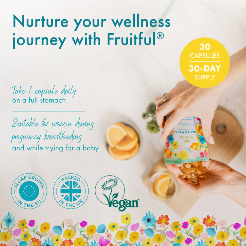Fruitful Vegan Omega-3 DHA + EPA softgels 30 count, UK version