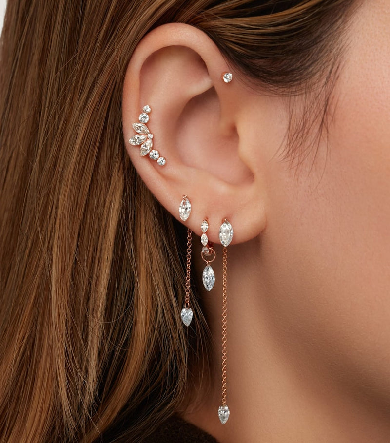 Maria Tash single diamond hoop earring 6.5mm (British brand)