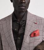 Isaia micro-medallion geometric pocket square 33cm, UK version