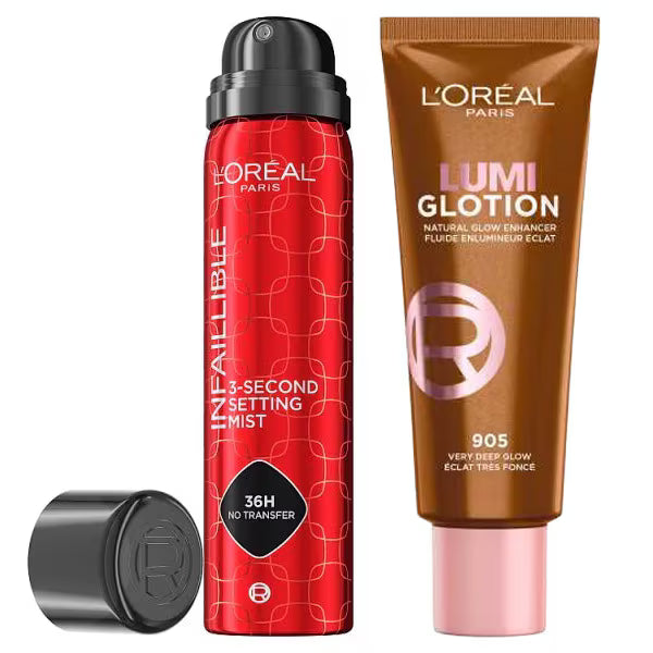 L'Oreal Paris Lumi Glotion Setting Spray Duo 905 Dark Glow, UK version