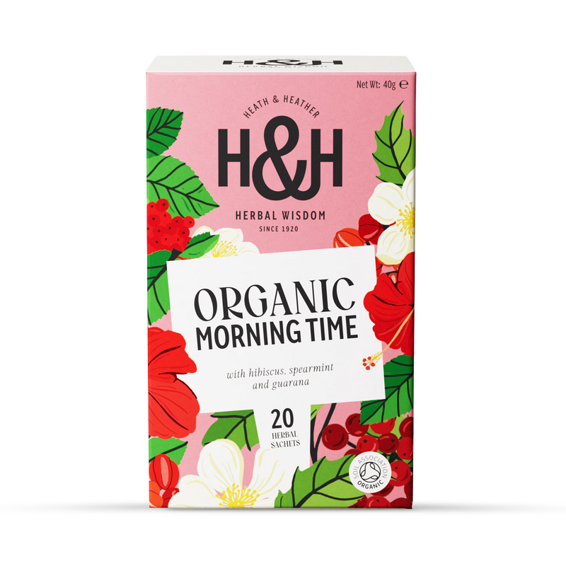 Heath & Heather Organic Morning Time tea bags 20, UK version