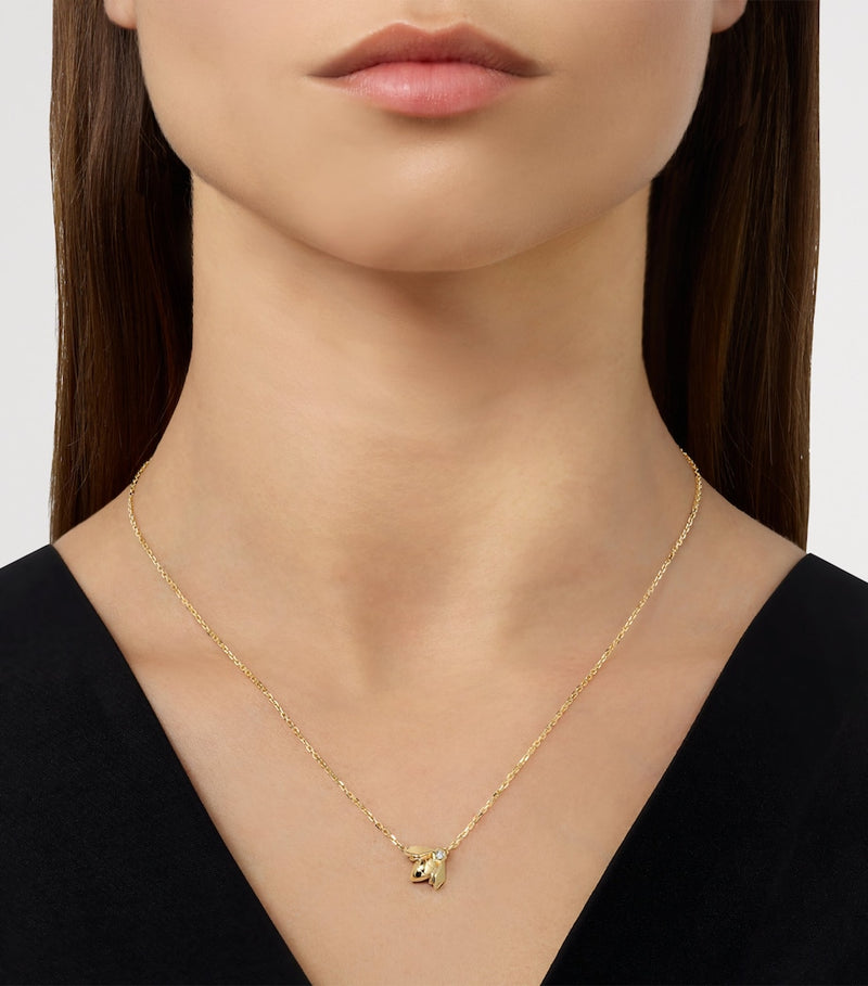 Chaumet yellow gold diamond bee pendant necklace, UK version