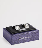 Babette Wasserman rotary rhodium-plated cufflinks 2.2cm (British brand)