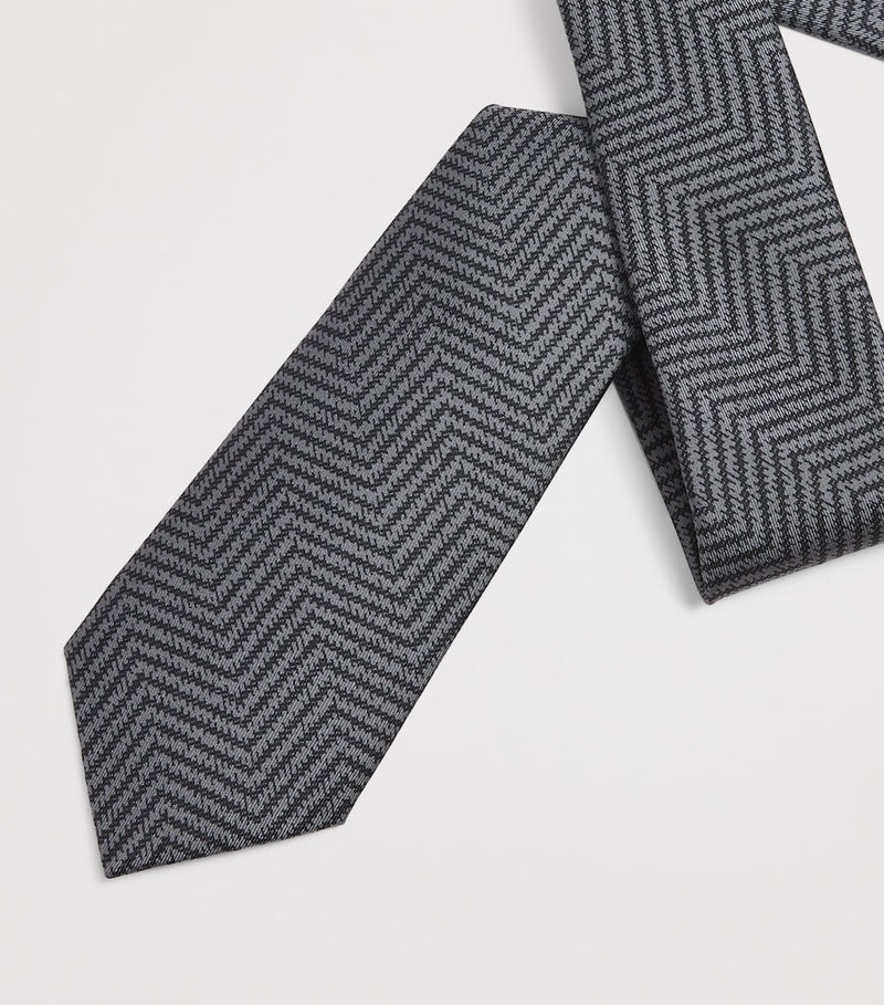 Giorgio Armani silk chevron tie 7cm - British product