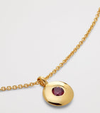 Monica Vinader gold vermeil and ruby birthstone necklace, imported from the UK