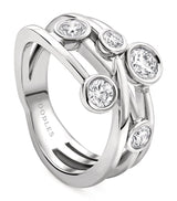 Harrods Boodles Platinum and Five Diamond Raindance Ring- Buy online at McGrocer