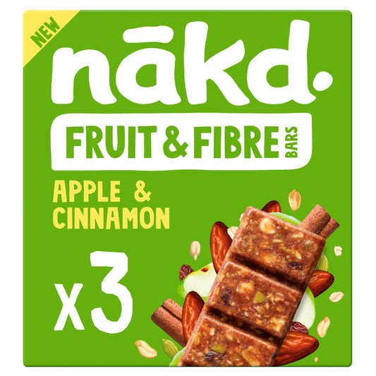 Nakd Apple Cinnamon Fruit & Fibre Bars 3x44g GOODS Sainsburys   