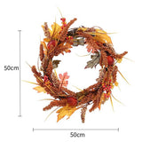 Livingandhome Autumn Wreath Golden Sorghum 50cm, imported from the UK