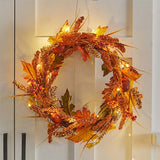 Livingandhome Autumn Wreath Golden Sorghum 50cm, imported from the UK