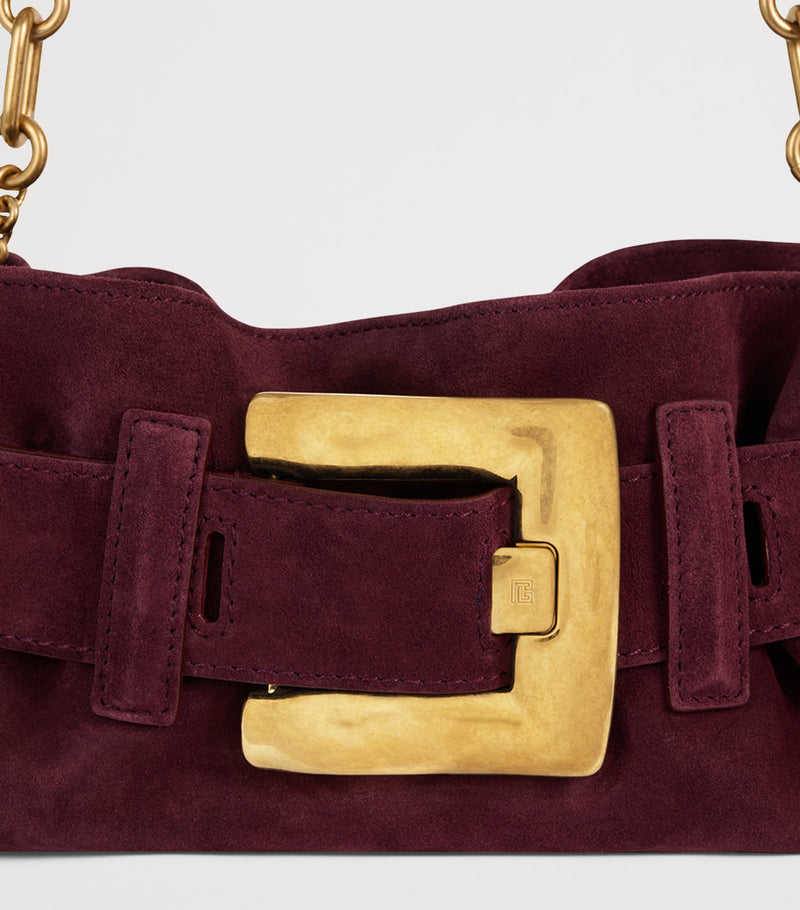 Balmain Anthem mini suede shoulder bag H10cm - British product