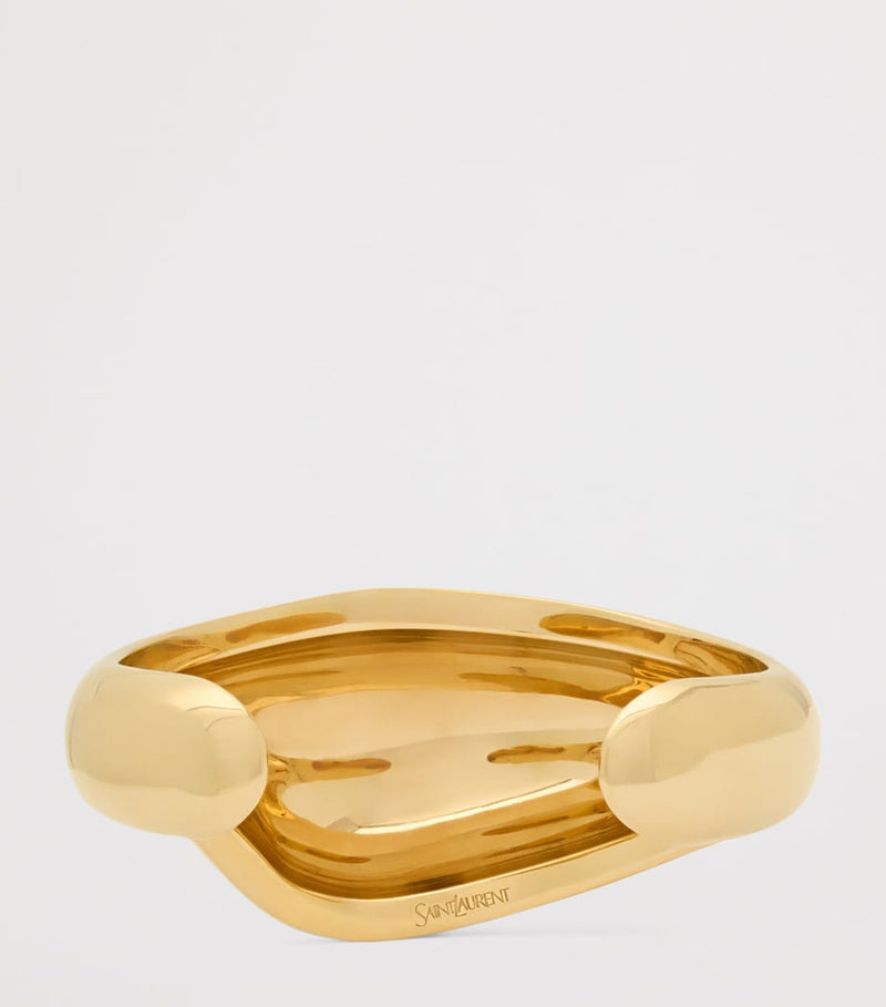 Saint Laurent brass teardrop dome cuff, UK version