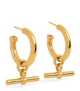 Harrods Tilly Sveaas Large Gold-Plated T-Bar Hoop Earrings- Buy online at McGrocer