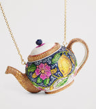 Judith Leiber teapot clutch bag embellished with crystals, imported from the UK