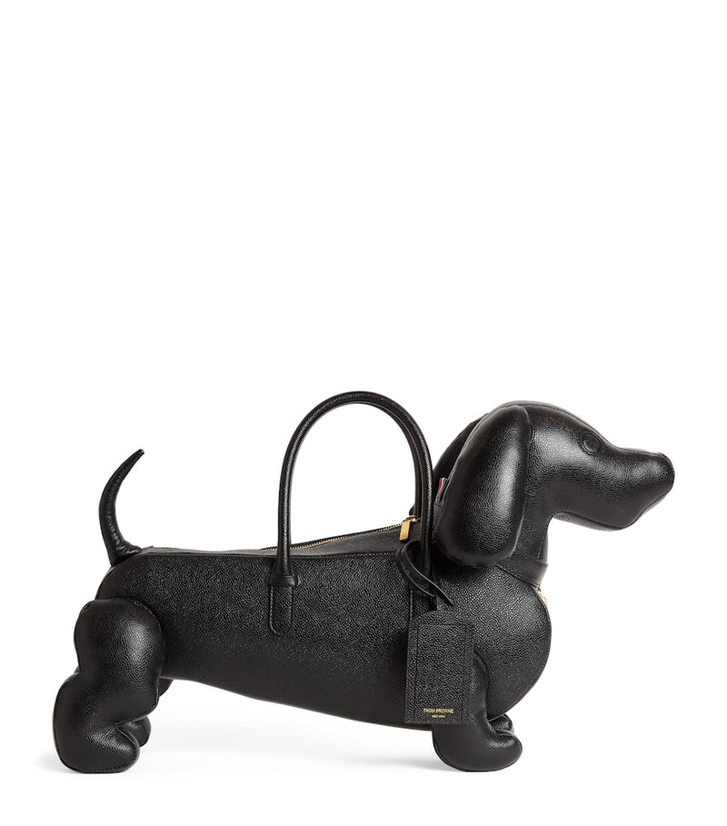 Thom Browne Leather Hector top-handle bag with dog shape, imported from the UK