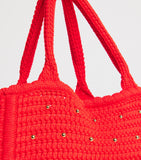 Sandro Paris crochet studded top-handle bag, UK version