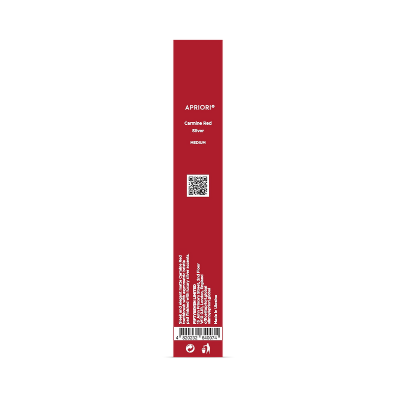APRIORI carmine red silver medium toothbrush - British product
